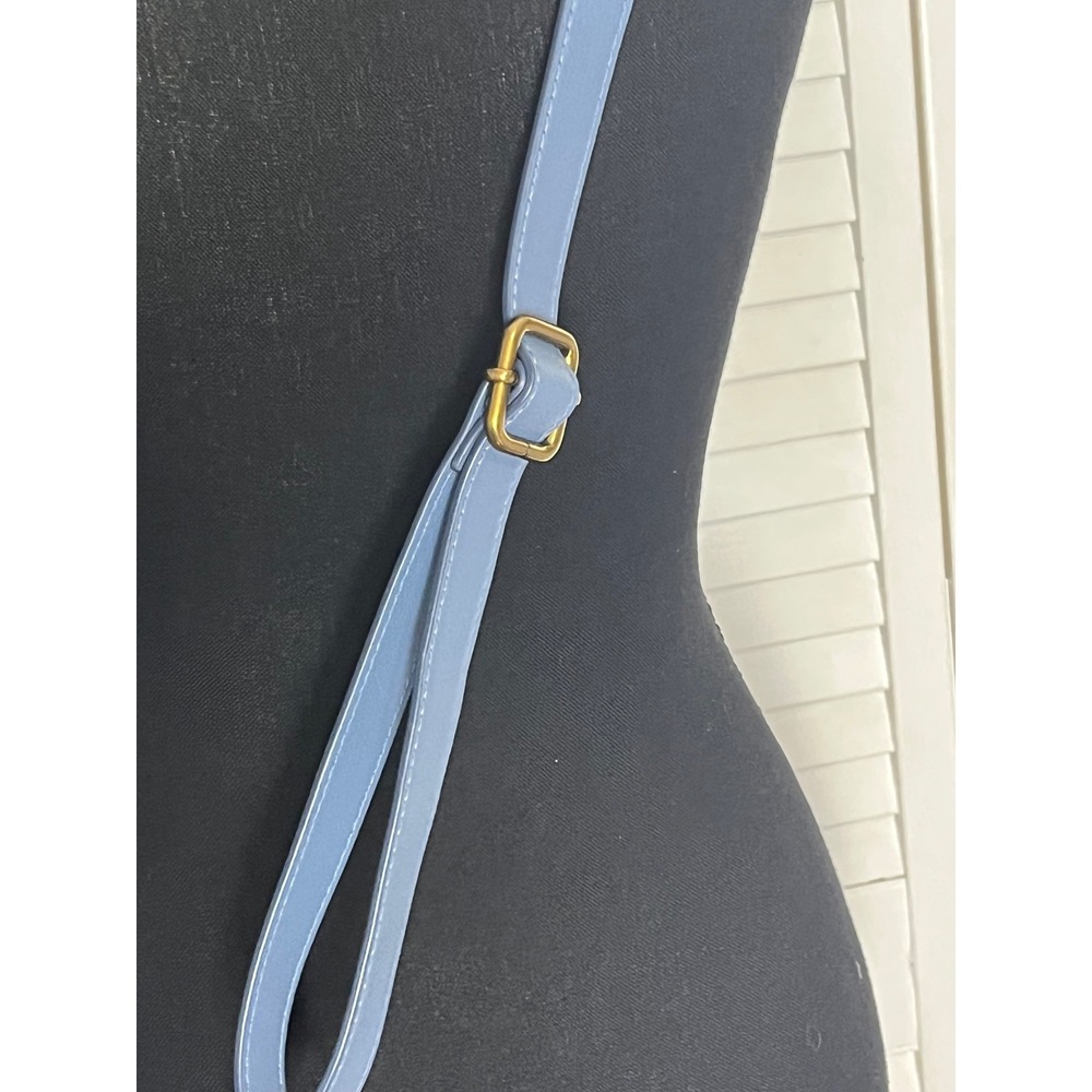 Fossil Blue Skylar Satchel Leather Shoulder Crossbody Bag Purse - Picture 4 of 13